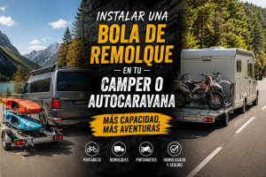Gancho o bola de remolque en autocaravana o furgoneta camper