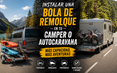 Gancho o bola de remolque en autocaravana o furgoneta camper
