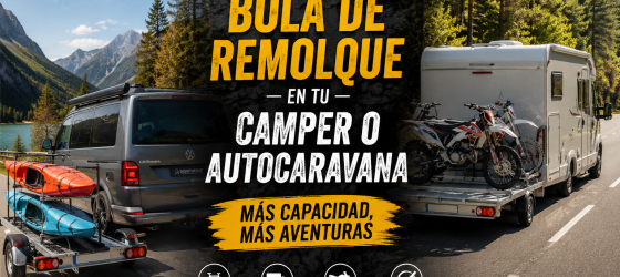 Gancho o bola de remolque en autocaravana o furgoneta camper