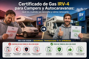 Certificado de gas IRV-4 para campers y autocaravanas pasando la ITV