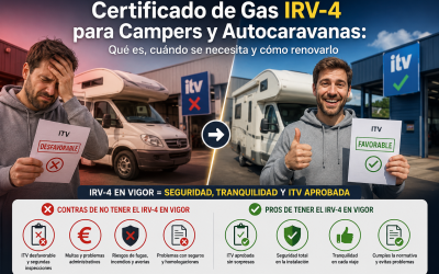 Certificado de gas IRV-4 para campers y autocaravanas pasando la ITV